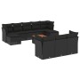 Set Divani da Giardino 11 pz con Cuscini in Polyrattan Nero