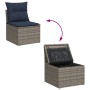 Set Divani da Giardino 13 pz con Cuscini Grigio in Polyrattan