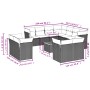 Set Divani da Giardino 12 pz con Cuscini Grigio in Polyrattan