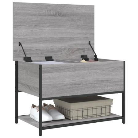 Panca Portaoggetti Grigio Sonoma 70x42,5x47cm Legno Multistrato