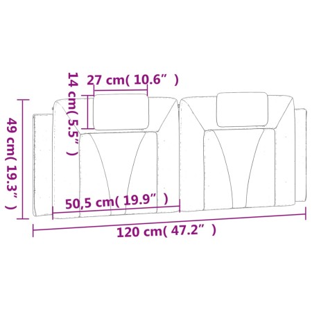 Cuscino Testiera Cappuccino 120 cm in Similpelle