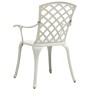 Sedie da Giardino 4 pz in Alluminio Pressofuso Bianco