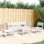 Set Salotto da Giardino 5 pz Bianco in Legno Massello di Pino