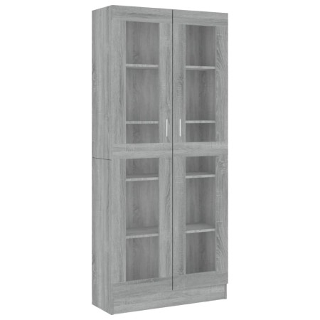 Mobile Vetrina Grigio Sonoma 82,5x30,5x185,5 Legno Multistrato