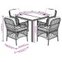 Set da Pranzo da Giardino 5 pz Nero con Cuscini in Polyrattan