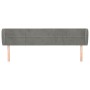 Testiera ad Orecchio Grigio Chiaro 183x23x78/88 cm in Velluto