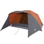 Tenda da Campeggio con Portico per 4 Persone Grigio e Arancione