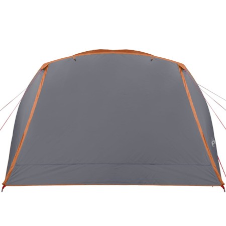 Tenda da Campeggio con Portico per 4 Persone Grigio e Arancione