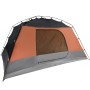 Tenda da Campeggio con Portico per 4 Persone Grigio e Arancione