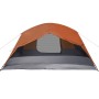 Tenda da Campeggio con Portico per 4 Persone Grigio e Arancione