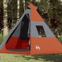 Tenda Campeggio Tipi 7 Persone Grigio/ Arancione Impermeabile