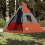 Tenda Campeggio Tipi 7 Persone Grigio/ Arancione Impermeabile