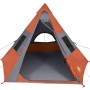 Tenda Campeggio Tipi 7 Persone Grigio/ Arancione Impermeabile