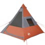 Tenda Campeggio Tipi 7 Persone Grigio/ Arancione Impermeabile