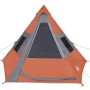 Tenda Campeggio Tipi 7 Persone Grigio/ Arancione Impermeabile