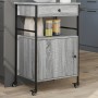 Carrello da Cucina Grigio Sonoma 56x43x89,5cm Legno Multistrato