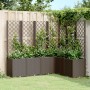 Fioriera Giardino con Graticcio Marrone 160x120x140 cm in PP