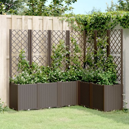 Fioriera Giardino con Graticcio Marrone 160x120x140 cm in PP