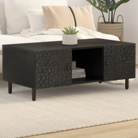 Tavolino da Salotto Nero 100x54x40cm in Legno Massello di Mango