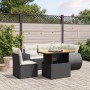 Set Divano da Giardino 6 pz con Cuscini Nero in Polyrattan