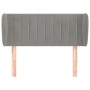 Testiera ad Orecchio Grigio Chiaro 103x23x78/88 cm in Velluto