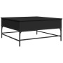 Tavolino Salotto Nero 95x95x45 cm Legno Multistrato e Metallo