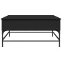 Tavolino Salotto Nero 95x95x45 cm Legno Multistrato e Metallo