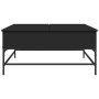 Tavolino Salotto Nero 95x95x45 cm Legno Multistrato e Metallo