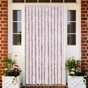 Tenda Antimosche Grigio Argento e Rosa 100x220 cm in Ciniglia