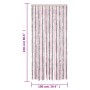 Tenda Antimosche Grigio Argento e Rosa 100x220 cm in Ciniglia