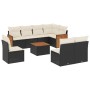 Set Divani da Giardino 9 pz con Cuscini Nero in Polyrattan