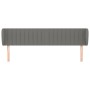 Testiera ad Orecchio Grigio Scuro 183x23x78/88 cm in Tessuto