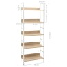 Scaffale Libri 5 Ripiani Rovere 60x27,6x158,5 Legno Multistrato