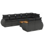 Set Divani da Giardino 9 pz con Cuscini Nero in Polyrattan