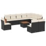 Set Divani da Giardino 11 pz con Cuscini in Polyrattan Nero