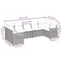 Set Divani da Giardino con Cuscini 7pz Nero Polyrattan