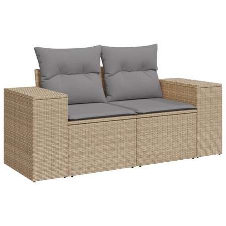 Set Divano da Giardino 6 pz con Cuscini Beige in Polyrattan