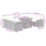 Set Divano da Giardino 10 pz con Cuscini Grigio in Polyrattan