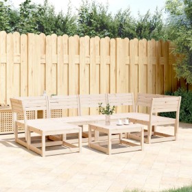 Set Divani da Giardino 6 pz in Legno Massello di Pino