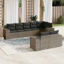 Set Divano da Giardino 8 pz con Cuscini Grigio in Polyrattan