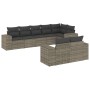 Set Divano da Giardino 8 pz con Cuscini Grigio in Polyrattan