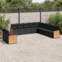 Set Divani da Giardino 11 pz con Cuscini in Polyrattan Nero