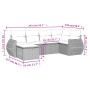 Set Divano da Giardino 6 pz con Cuscini Grigio in Polyrattan