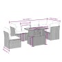 Set Divani da Giardino 7 pz con Cuscini Grigio in Polyrattan