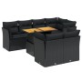 Set Divani da Giardino con Cuscini 8 pz Nero in Polyrattan