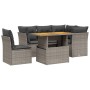 Set Divano da Giardino 5 pz con Cuscini Grigio in Polyrattan