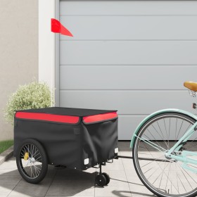 Rimorchio da Bici Nero e Rosso 30 kg in Ferro