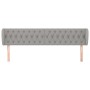 Testiera ad Orecchio Grigio Chiaro 203x23x78/88 cm in Tessuto
