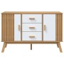 Credenza OLDEN Bianca e Marrone 114x43x73,5 cm Massello di Pino