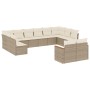 Set Divani da Giardino 12 pz con Cuscini Beige in Polyrattan